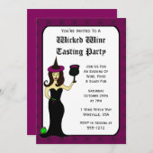 Wijn Witch Wyed Wine Tasting Halloween Invites Kaart (Voorkant / Achterkant)