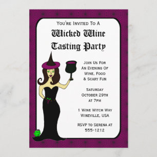 Wijn Witch Wyed Wine Tasting Halloween Invites Kaart