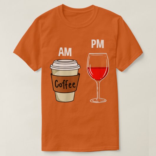Wijn Womens AM Coffee PM T-shirt (Design voorkant)