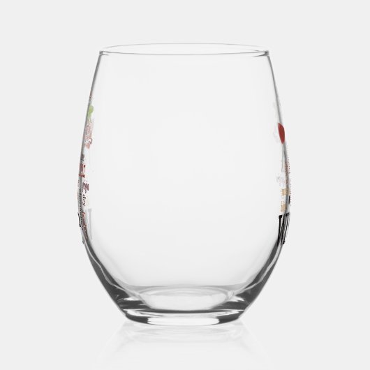 Wijn Word Cloud Design Stemless Wijnglas Wijnglas Zonder Voet (Links)