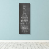Wijn Words Chalkboard Canvas Afdruk (Insitu (Houten vloer))
