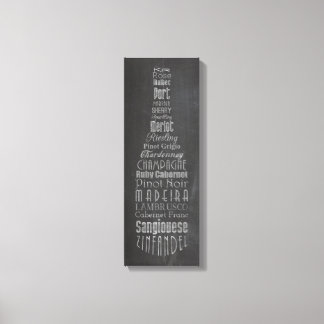 Wijn Words Chalkboard Canvas Afdruk