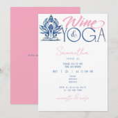 Wijn & Yoga Namaste & Roos Minimal Brunch Verjaard Kaart (Voorkant / Achterkant)