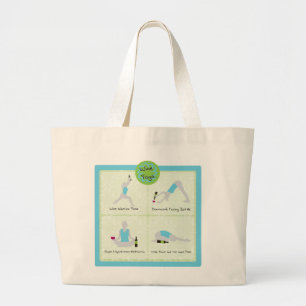 Wijn Yoga Poses Large Canvas tas