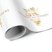 Wijn Zakelijk Wijnmakerij Gouden Druiven Monogram Cadeaupapier (Rol Hoek)