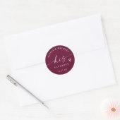 Wijn Zijn Favoriete Moderne Script Trouwcadeautas Ronde Sticker (Envelop)