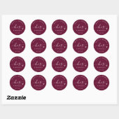 Wijn Zijn Favoriete Moderne Script Trouwcadeautas Ronde Sticker (Vel)
