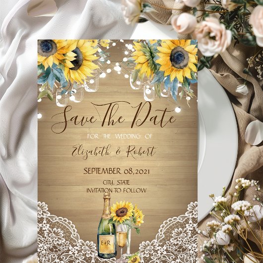 Wijn Zonnebloemen Metselaars Pot Huwelijksaankondi Save The Date