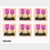 Wijn & Zonnebloemen Vierkante Sticker (Vel)
