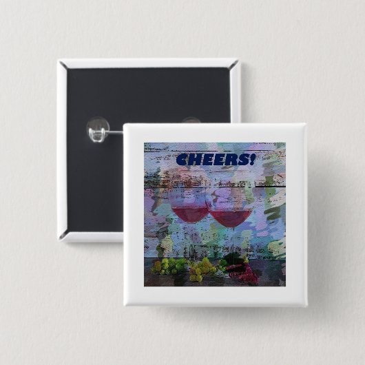 Wijnafdrukken Digitale Art-Button Vierkante Button 5,1 Cm (Voorkant /achterkant)