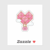 Wijnballon voor vinyl Sticker met kabelslot Heart  (Vel)