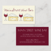 Wijnbar Restaurant Winery Red Glass Brie Cheese Visitekaartje (Voorkant / Achterkant)