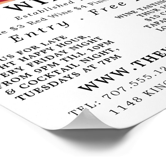 Wijnbar Scène, Wijnbar/Wijnmakerij Adverteren Poster (Hoek)