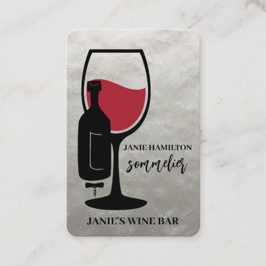 Wijnbar Sommelier Designer Visitekaartje (Voorkant)