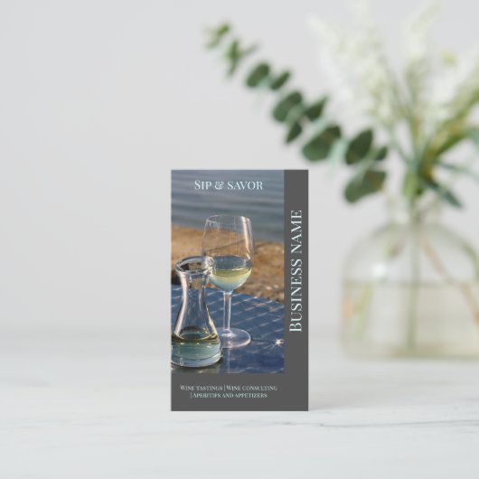 Wijnbar winkel zakelijke promotie Visitekaartje (Staand voorkant)