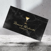 Wijnbarman Sommelier Modern Donker Marmer Visitekaartje