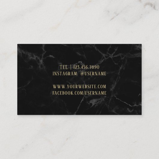 Wijnbarman Sommelier Modern Donker Marmer Visitekaartje (Achterkant)