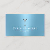 Wijnbarman Sommelier Modern Lichtblauw Visitekaartje (Voorkant)