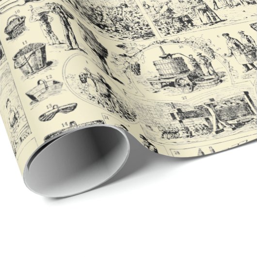 wijnbereidingspatroon cadeaupapier (Rol Hoek)
