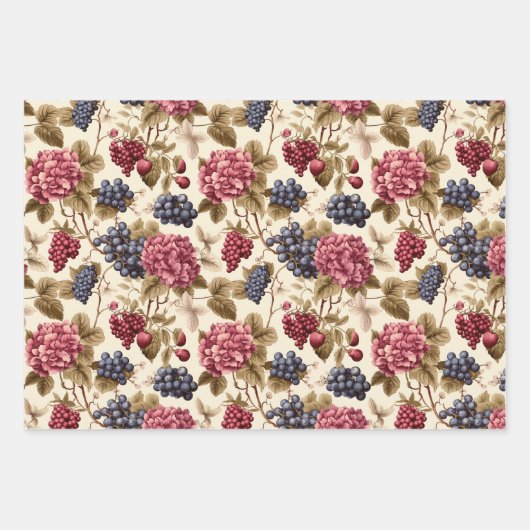 wijnbes inpakpapier vel (Voorkant)