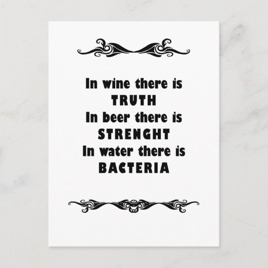 Wijnbier Water Briefkaart (Voorkant)