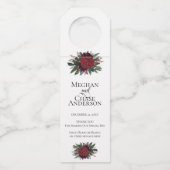 Wijnbier Water | Elegant Rich Burgundy Marsala Flessenhanger (Voorkant)