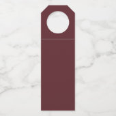 Wijnbier Water | Elegant Rich Burgundy Marsala Flessenhanger (Achterkant)