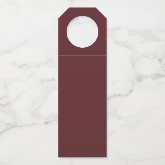 Wijnbier Water | Elegant Rich Burgundy Marsala Flessenhanger (Achterkant)