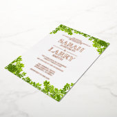 Wijnbladeren en legant goudbruin folie uitnodiging (Gedraaid)