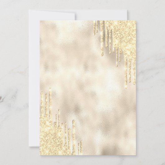 Wijnblauw Roos Gold Drips Brunch & Bubbly Kaart (Achterkant)