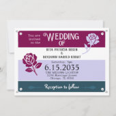 Wijnblauwe Rozen Runner Race Bib Marathon Wedding Kaart (Voorkant)