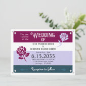 Wijnblauwe Rozen Runner Race Bib Marathon Wedding Kaart (Staand voorkant)