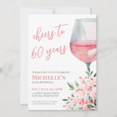 Wijnbloem juicht voor 60 jaar verjaardagsfeest kaart (Voorkant)
