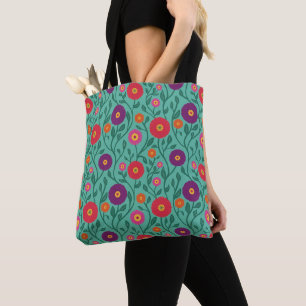 Wijnbloem uit het midden van de eeuw Tuingordel Tote Bag