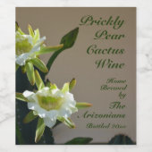 Wijnbloem van de vijgcactus wijn etiket (Enkel label)