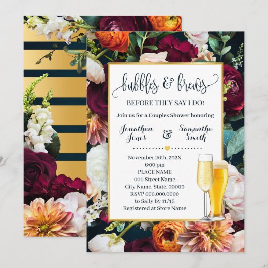 Wijnbloemen marinesubbels en weduwen kaart (Voorkant / Achterkant)