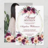 WIJNBLOES WATERVERF BLOEMGOUD FOTO ZOET 16 KAART (Voorkant / Achterkant)