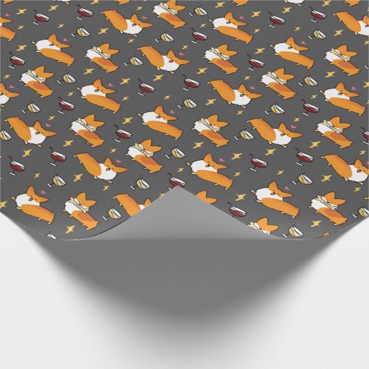 Wijnboomgaard Corgi "Mini Pattern" Cadeaupapier (Hoek)