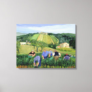 Wijnboomolijven en zonnebloemen canvas afdruk