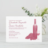 Wijnbottelbruiloft Kaart (Staand voorkant)