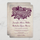 wijnbouw Bourgundy Wedding Kaart (Voorkant / Achterkant)