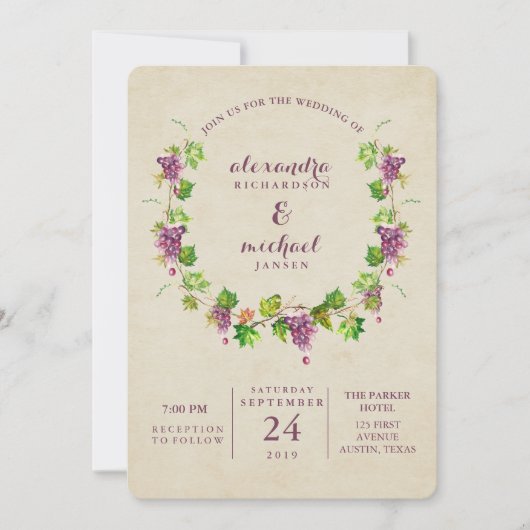 wijnbouw | Uitnodiging tot weddenschap met wijn (Voorkant)