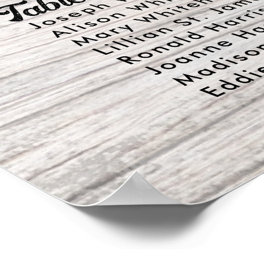 Wijnbouwdruiven Licht Wood Seating Chart Poster (Hoek)