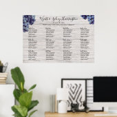 Wijnbouwdruiven Licht Wood Seating Chart Poster (Thuiskantoor)