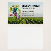 Wijnbouwvelden | Druiven fles en wijn Visitekaartje (Voorkant /achterkant)