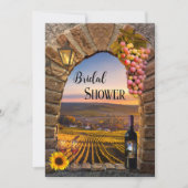 Wijnbouwwijn QR Code Bridal Shower Invitation Kaart (Voorkant)