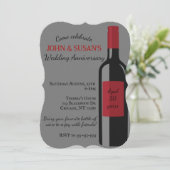 Wijnbruiloft Jubileum Feestuitnodiging Kaart (Staand voorkant)