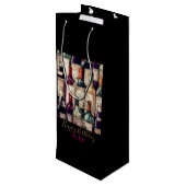 Wijncadeau Bag-Wine Liefhebbers Happy Birthday Wijn Cadeautas (Achterkant Gekanteld)