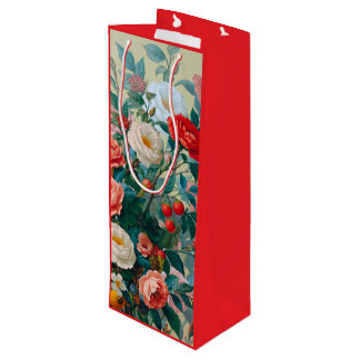 Wijncadeauttas met rozen & romantiek wijn cadeautas