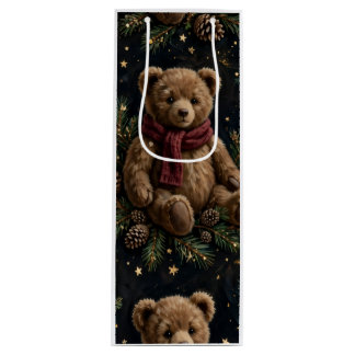 Wijncadeauttas Teddyberen & Denneappels Wijn Cadeautas